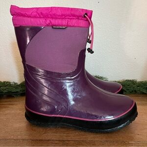 Bogs Pink Purple Girls Winter Snow Boots Size 6 Rubber Slip resistant Waterproof